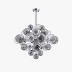 Valentina Lustre Moderne Bulle Grappe Argent Verre Métal Salon - Neutralighting