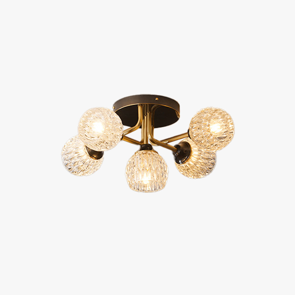 Valentina Luxueux Plafonnier Verre Métal Salon - Neutralighting