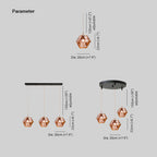 Valentina Polyèdre LED Suspension Métal Verre Cuisine Chambre à Coucher - Neutralighting