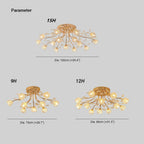 Valentina Fleur Nordique LED Plafonnier Verre Salon - Neutralighting