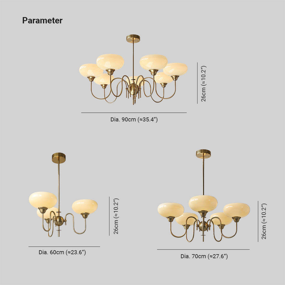 Arisha Vintage LED Métal Verre Lustre Salon - Neutralighting