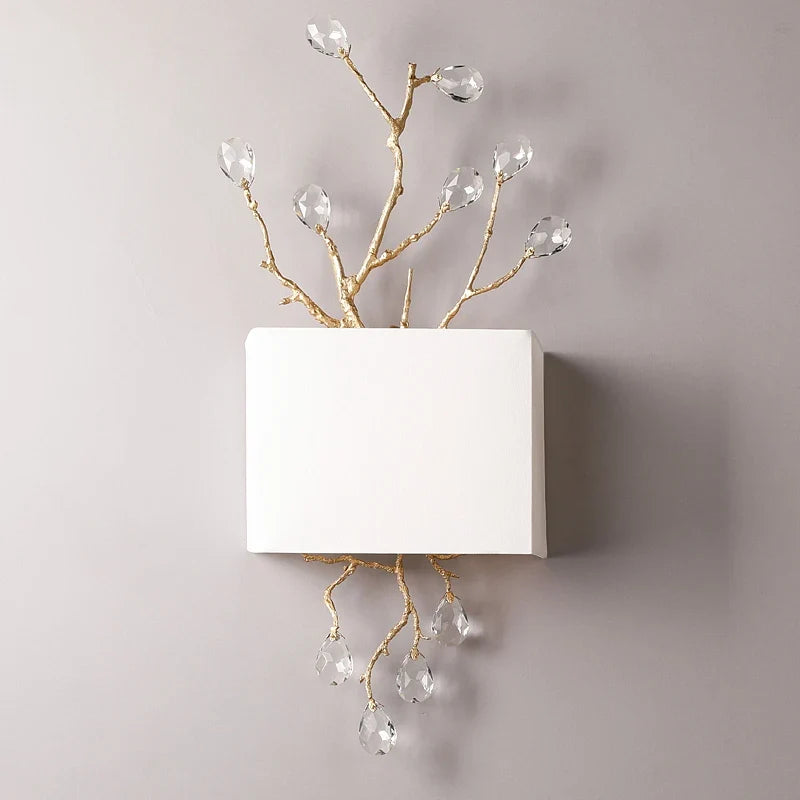 Applique murale rétro en cristal doré pour intérieur moderne Zita Reflet - Éclat du Cristal & Décor Singulier