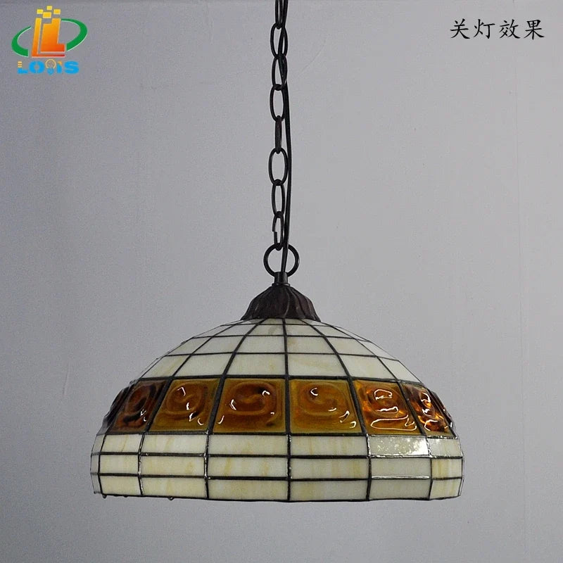 Lustre — En brique style européen lampes en verre tiffany antique simple