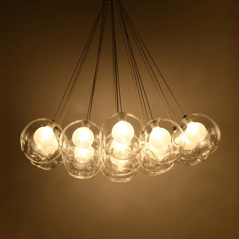 Suspension — Gzmj moderne boule de verre suspension lumières multiples têtes suspension lampe