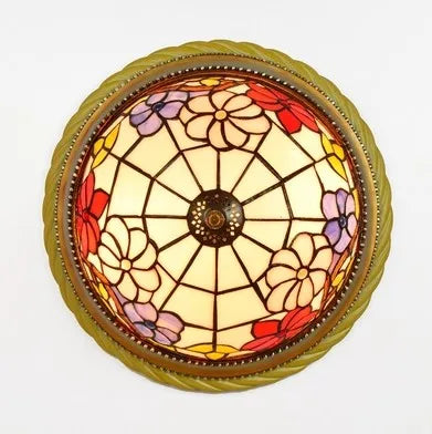 Plafonnier en vitrail style méditerranéen pour extérieur et intérieur Cléa Cime en Verre - Reflets Subtils & Décor Raffiné
