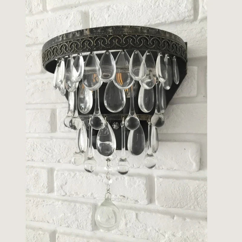 Applique murale en cristal rétro pour intérieur et extérieur Adèle Onde - Éclat du Cristal & Décor Singulier