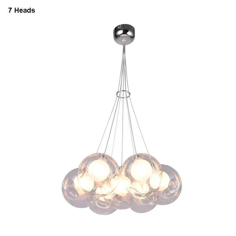 Suspension — Gzmj moderne boule de verre suspension lumières multiples têtes suspension lampe