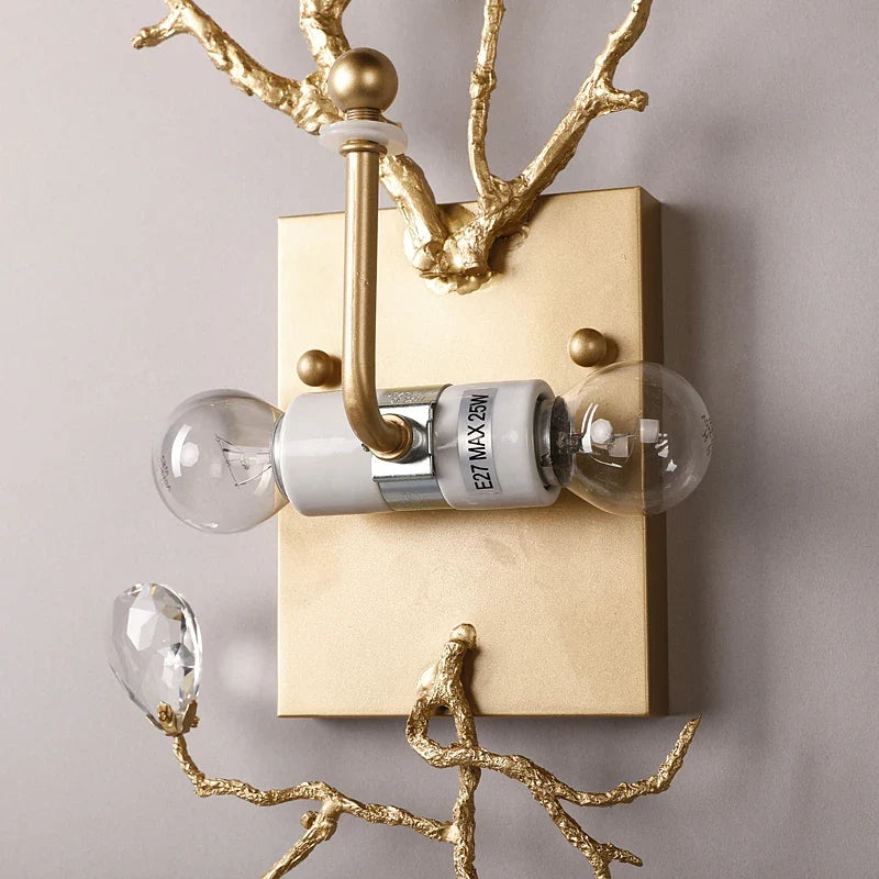 Applique murale rétro en cristal doré pour intérieur moderne Zita Reflet - Éclat du Cristal & Décor Singulier