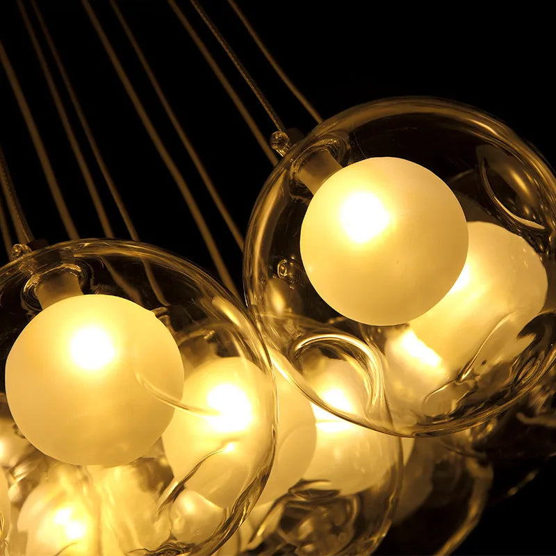 Suspension — Gzmj moderne boule de verre suspension lumières multiples têtes suspension lampe