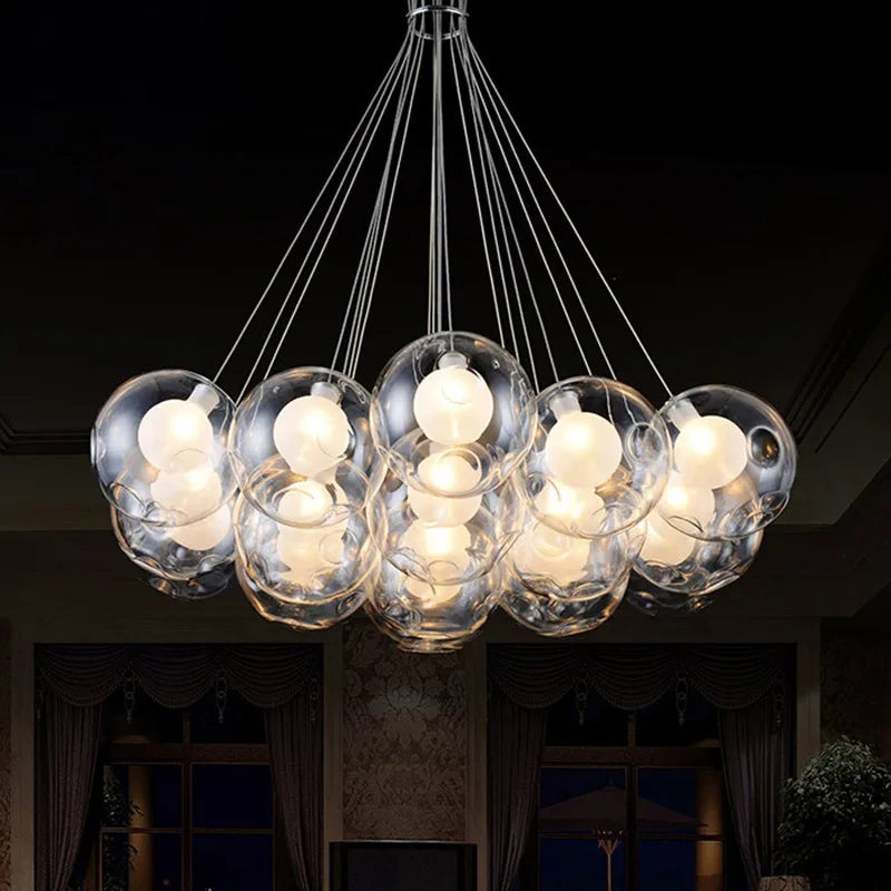Suspension — Gzmj moderne boule de verre suspension lumières multiples têtes suspension lampe