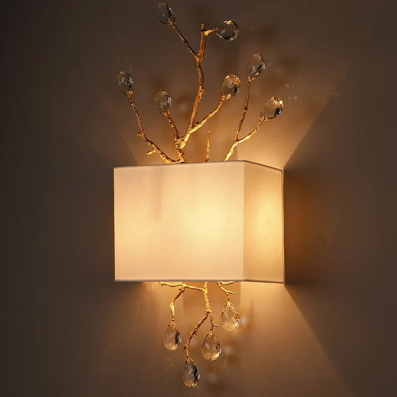 Applique murale rétro en cristal doré pour intérieur moderne Zita Reflet - Éclat du Cristal & Décor Singulier