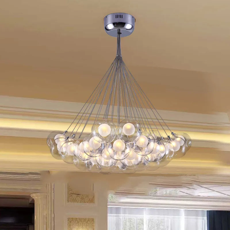 Suspension — Gzmj moderne boule de verre suspension lumières multiples têtes suspension lampe