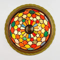 Plafonnier en vitrail style méditerranéen pour extérieur et intérieur Cléa Cime en Verre - Reflets Subtils & Décor Raffiné