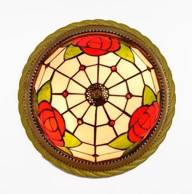 Plafonnier en vitrail style méditerranéen pour extérieur et intérieur Cléa Cime en Verre - Reflets Subtils & Décor Raffiné