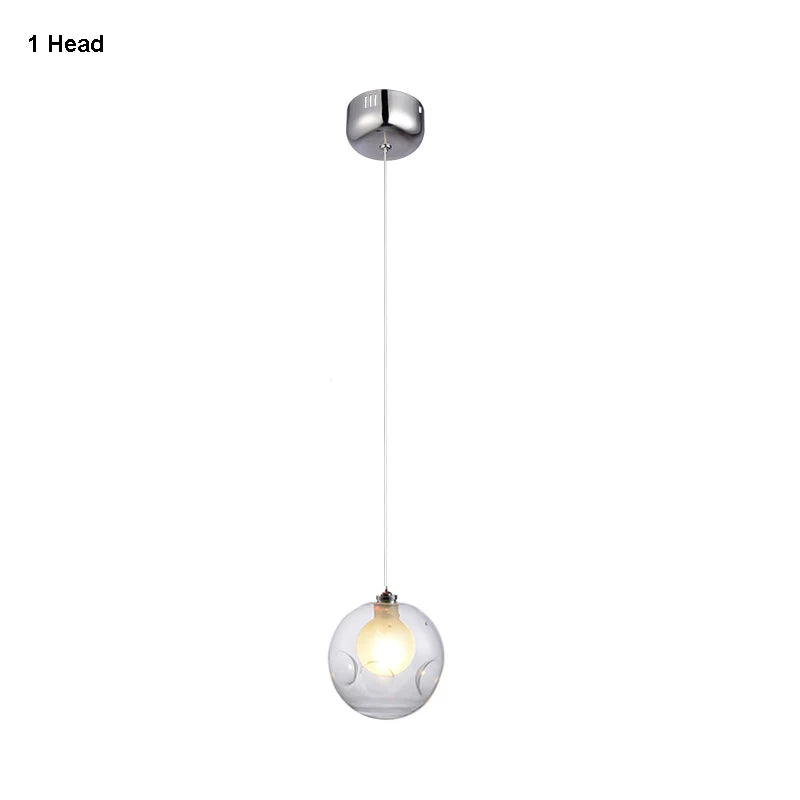Suspension — Gzmj moderne boule de verre suspension lumières multiples têtes suspension lampe