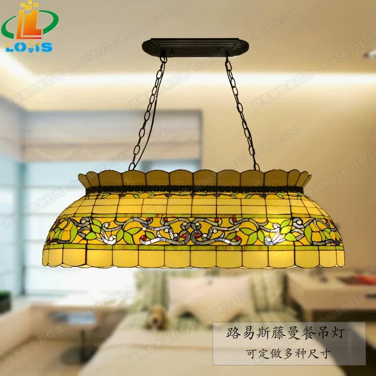 Lustre — Rétro en rotin et verre pour éclairage de bar et restaurant