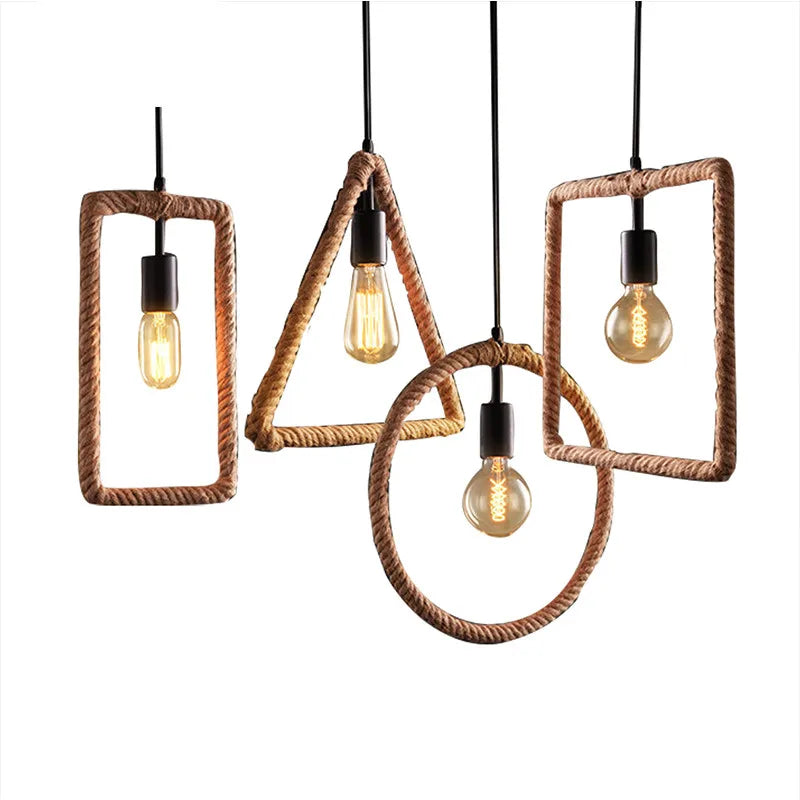Suspension Vintage Sacha Brume en Corde de Chanvre