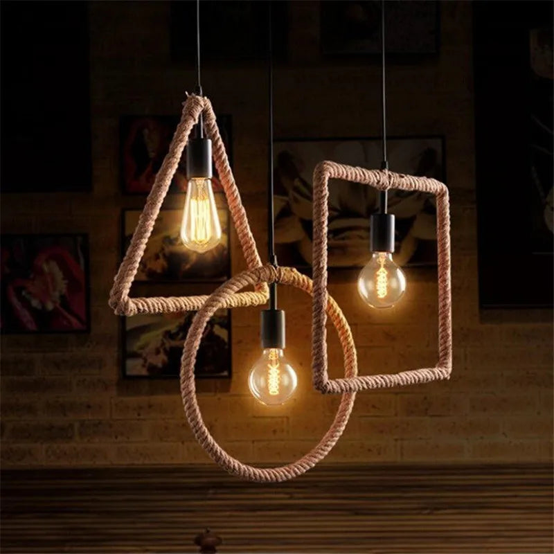Suspension Vintage Sacha Brume en Corde de Chanvre