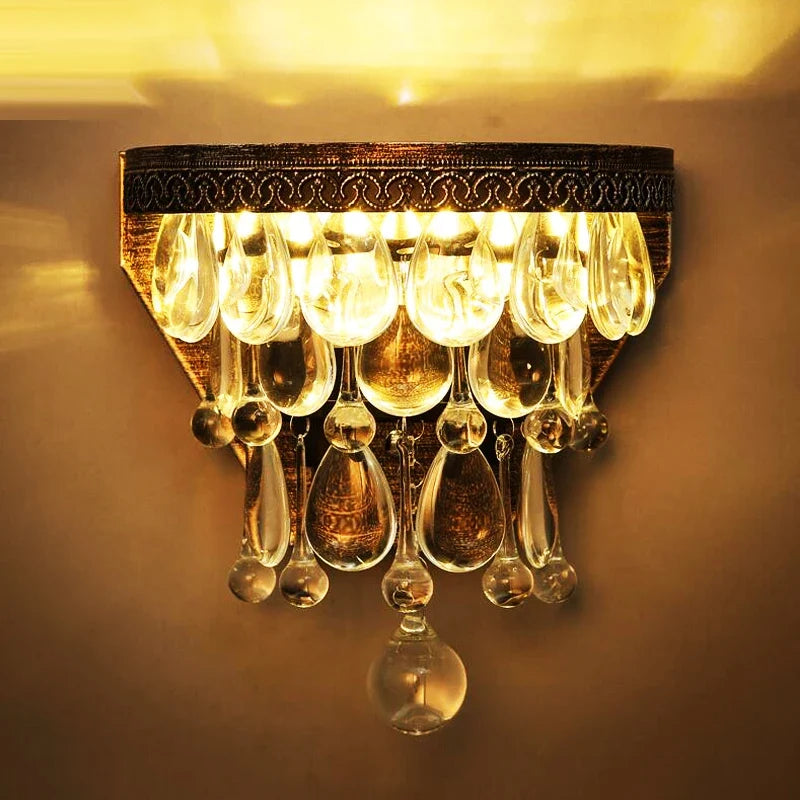 Applique murale en cristal rétro pour intérieur et extérieur Adèle Onde - Éclat du Cristal & Décor Singulier