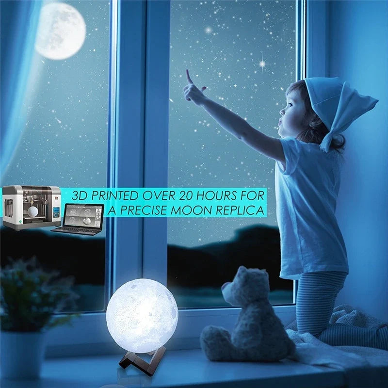 lampe lune 3d rechargeable avec changement de couleur tactile