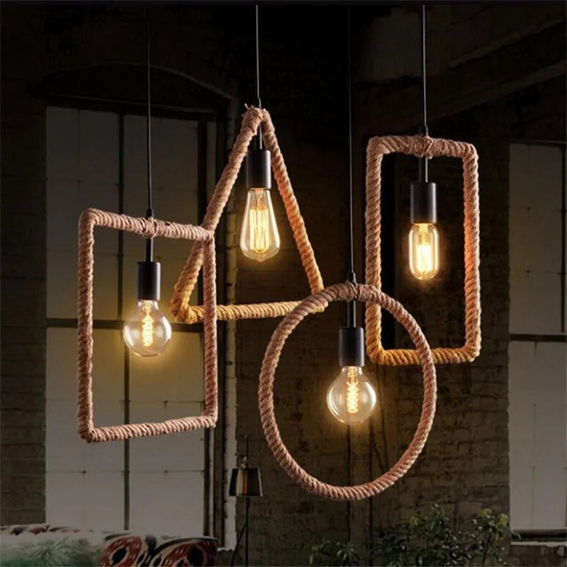 Suspension Vintage Sacha Brume en Corde de Chanvre