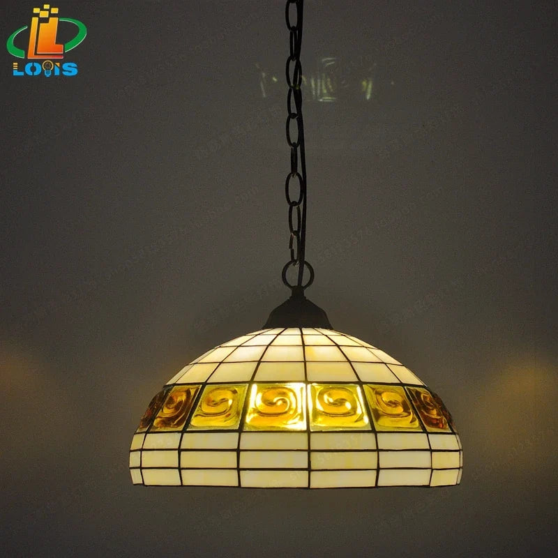 Lustre — En brique style européen lampes en verre tiffany antique simple