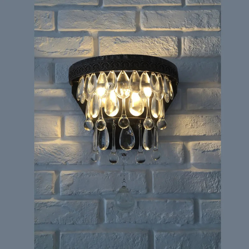 Applique murale en cristal rétro pour intérieur et extérieur Adèle Onde - Éclat du Cristal & Décor Singulier