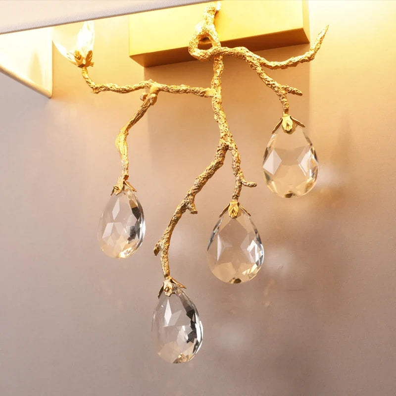 Applique murale rétro en cristal doré pour intérieur moderne Zita Reflet - Éclat du Cristal & Décor Singulier