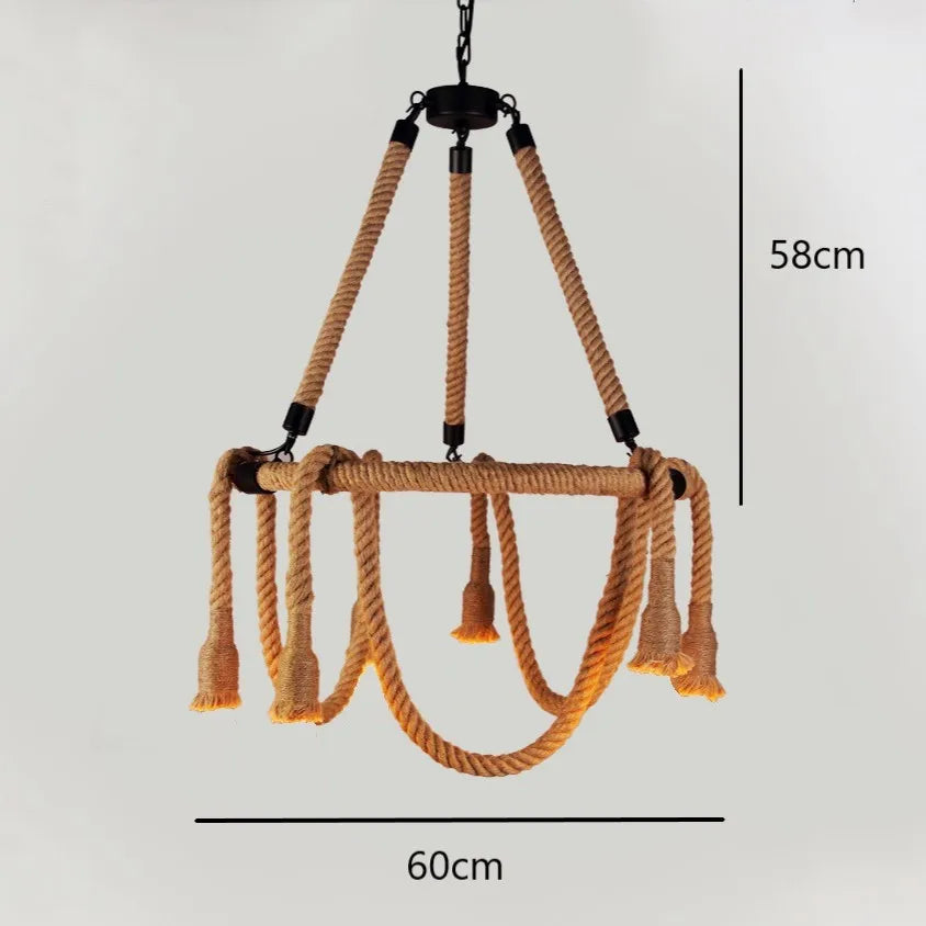 Suspension Industrielle Lucien Brume en Corde de Chanvre — Lampe à suspension / Avoir une ampoule ; Lampe à suspension / Sans ampoule