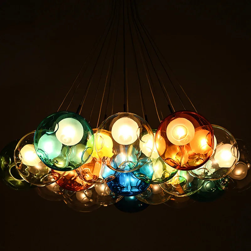 Suspension — Gzmj moderne boule de verre suspension lumières multiples têtes suspension lampe
