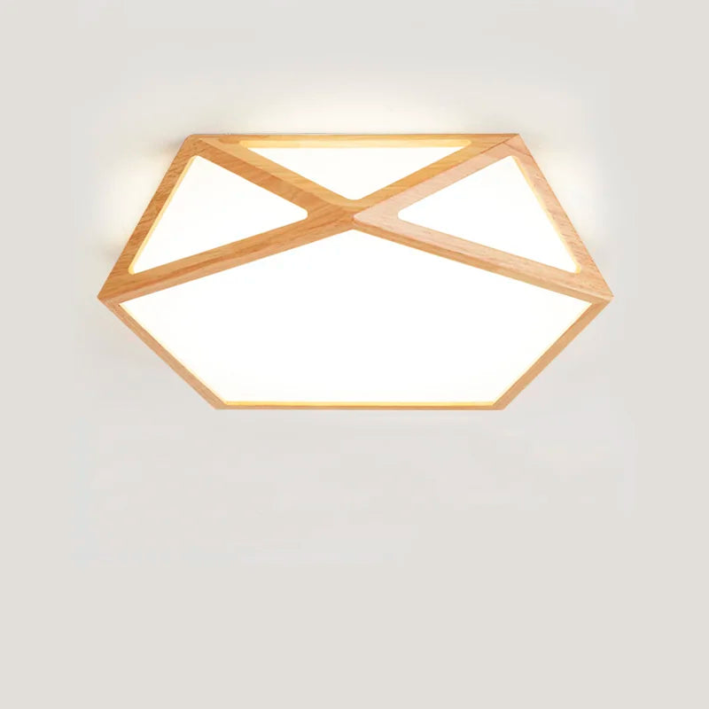 Plafonnier led en bois créatif pour éclairage général Léontine Clarté - Une Présence Naturelle Apaisante