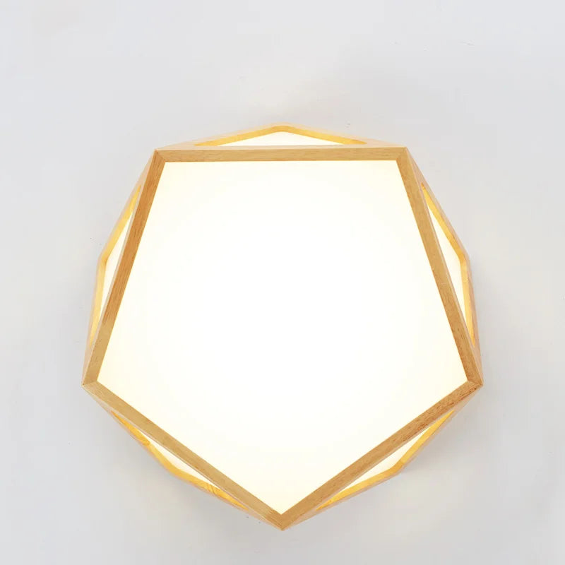 Plafonnier led en bois créatif pour éclairage général Léontine Clarté - Une Présence Naturelle Apaisante