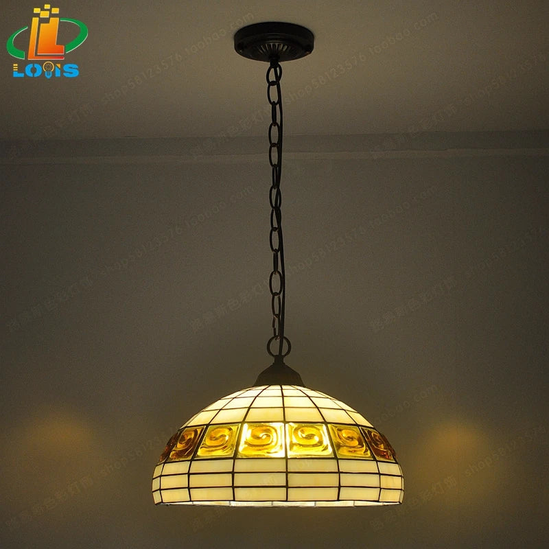 Lustre — En brique style européen lampes en verre tiffany antique simple