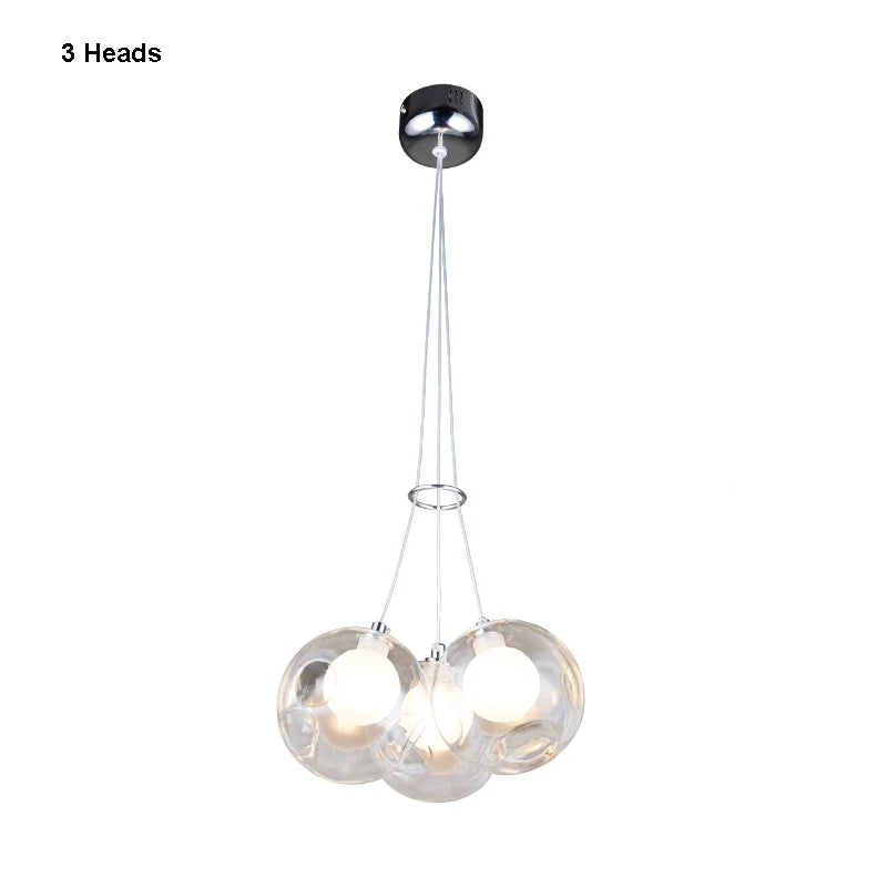 Suspension — Gzmj moderne boule de verre suspension lumières multiples têtes suspension lampe