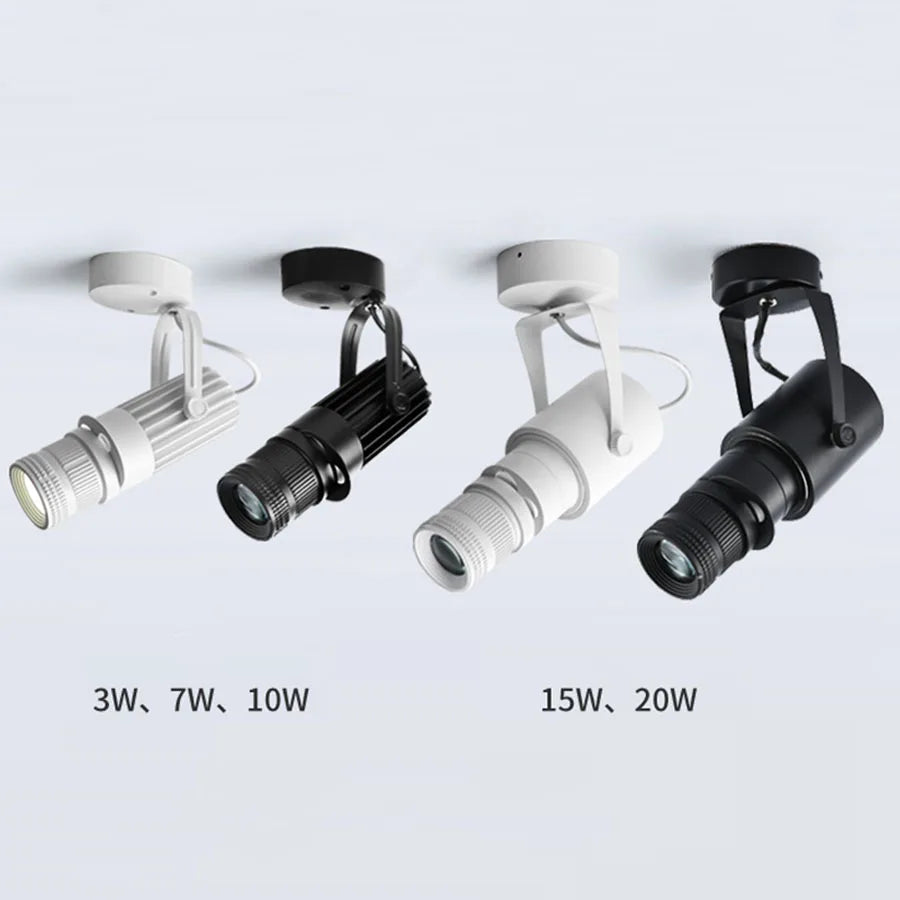 Luminaire — Projecteur sur rail LED avec mise au point réglable pour éclairage intérieur