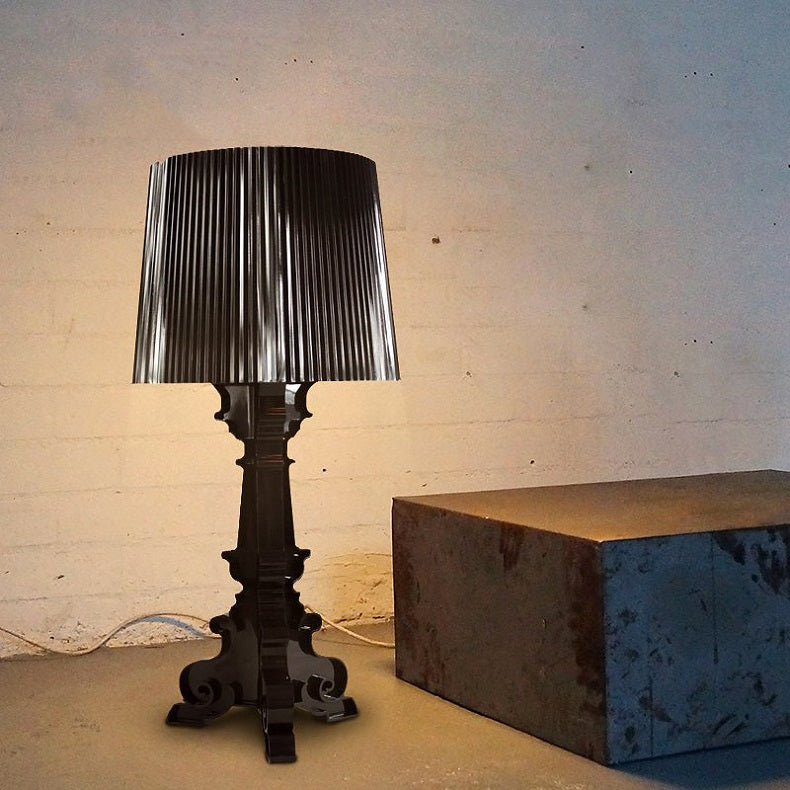 Kristy Lamp de Table Cylindre Moderne, Arcylique, Noir/Transparent, Salon - Neutralighting