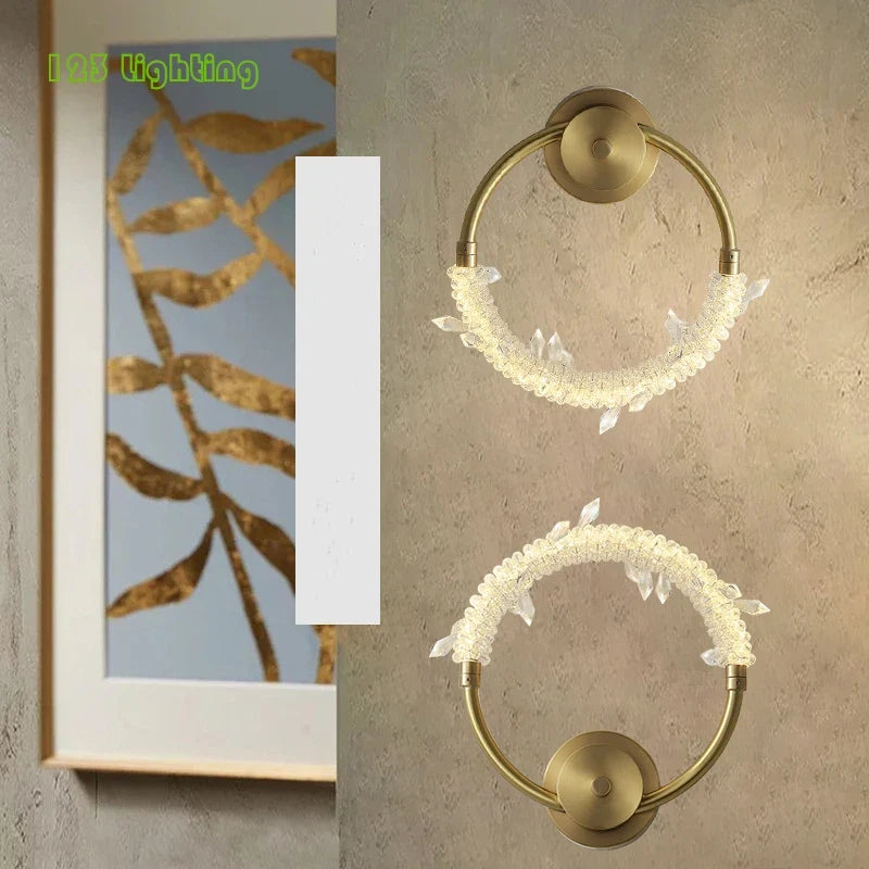 Applique murale led cristal et cuivre décorative pour intérieur Daphné Sérénade - Des Reflets pour Souligner le Décor