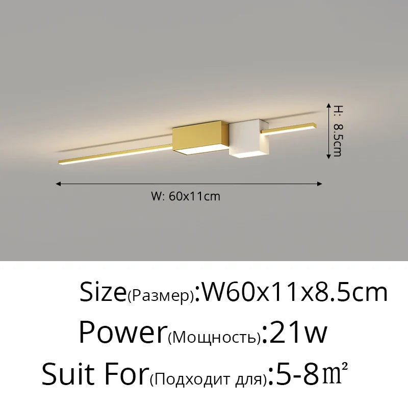 Plafonnier — LED nordique minimaliste pour long couloir
