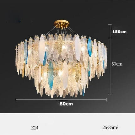 Lustre — LED art déco en fer et verre design élégant pour éclairage moderne