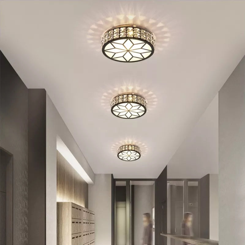 Plafonnier — Nordiques Lampara Techo lustre LED lumières en cristal Luminaria De Teto Para Sala Plafonnier or noir blanc Lampy