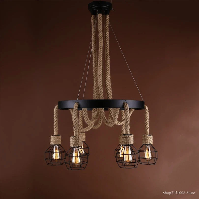 Suspension Vintage Basile Sillage en Corde de Chanvre