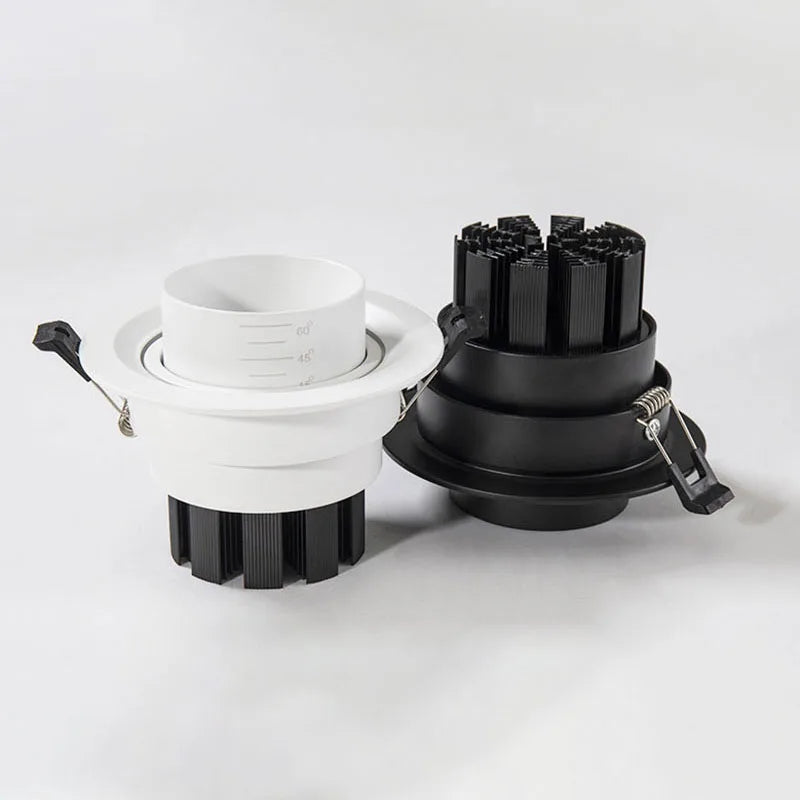 Spot led encastrable d'intérieur à technologie cob avec zoom variable Tiphaine Fugue en Aluminium - Une Présence Décorative Affirmée