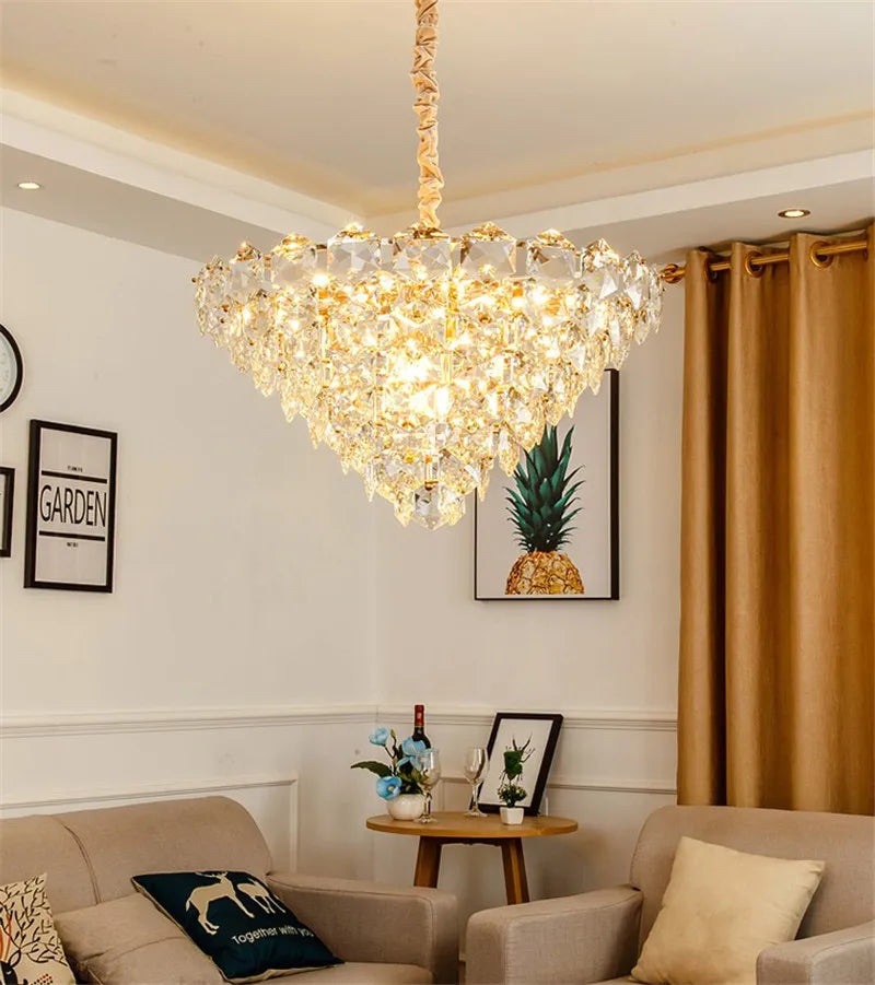 Lustre — Suspendu à LED en métal doré moderne et élégant pour éclairage intérieur