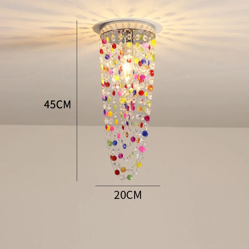 Plafonnier de montage en surface led de luxe européen Inès Arpège en Cristal - Jeux de Reflets & Présence Raffinée