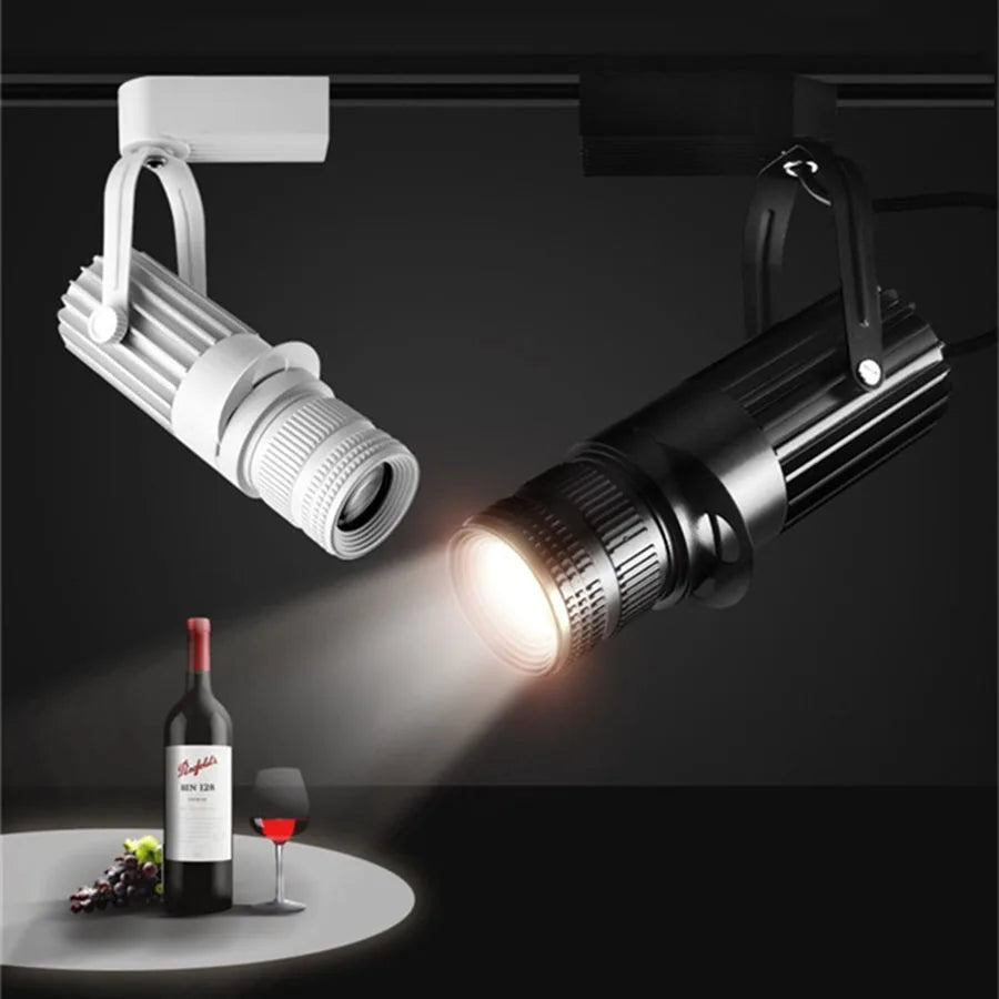 Luminaire — Projecteur sur rail LED avec mise au point réglable pour éclairage intérieur