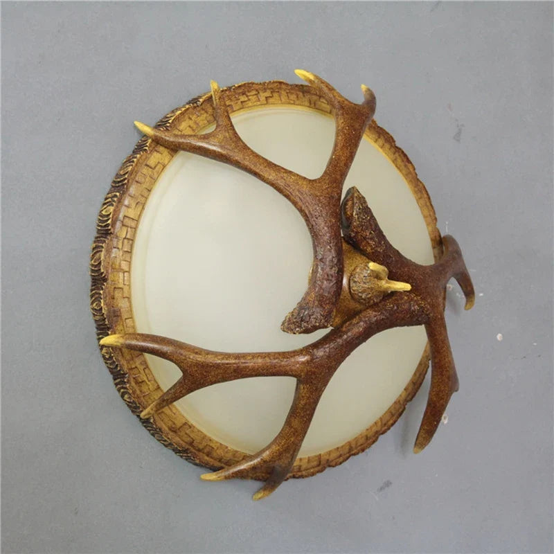 Plafonnier — Rétro en bois et résine style pays américain antique