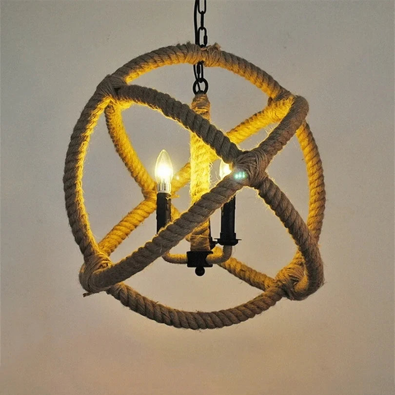 Suspension Vintage Armand Sillage en Corde de Chanvre