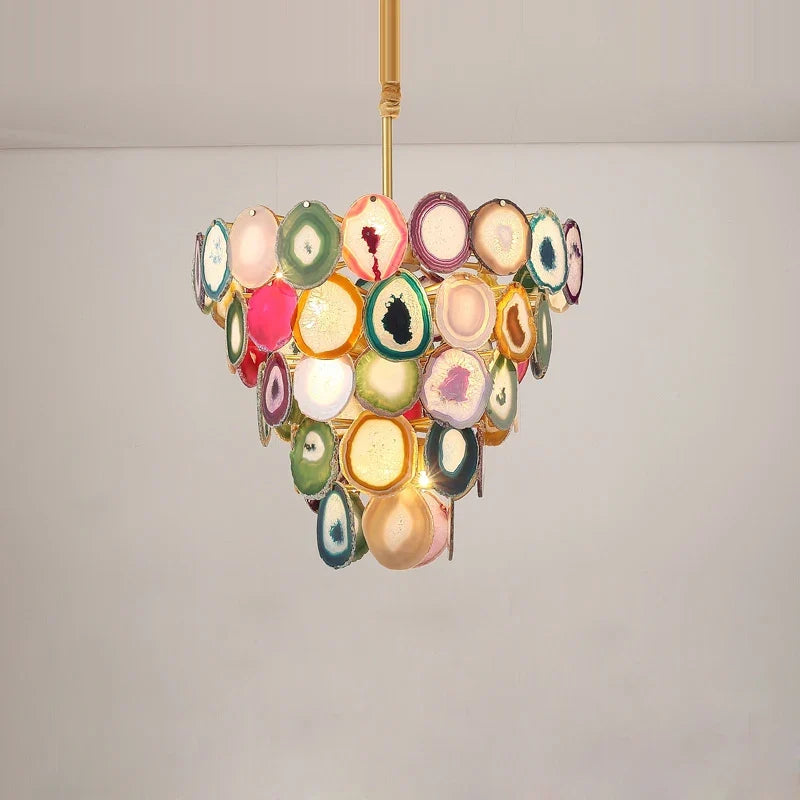 Lustre — Design moderne en agate colorée pour intérieur