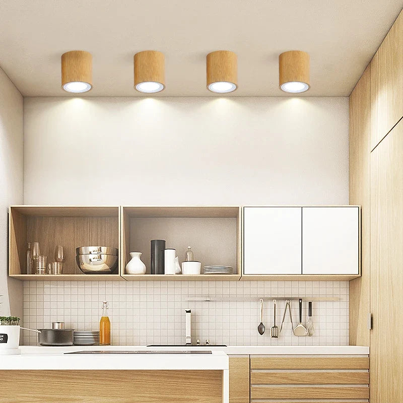 Spot Led rond en bois au design nordique Melchior Échappée - Le Charme du Bois au Quotidien
