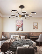 Moderne Suspension Multi Contemporaine, Metal/Acrylique, Noir Mat, Salon - Neutralighting